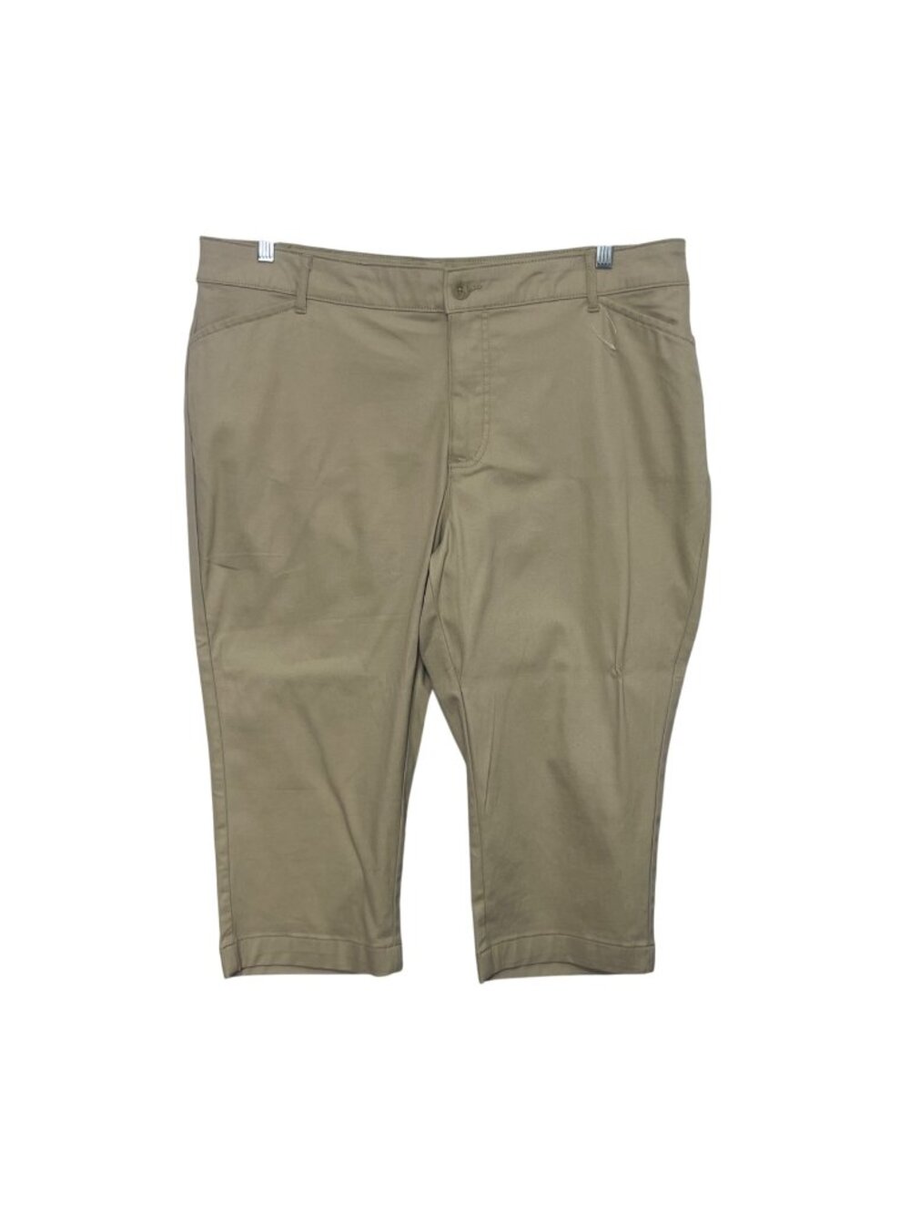 St. Johns Bay Capri Pants Womens 16W Beige New WOT Casual